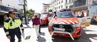 Los bomberos de Marbella estrenan dos vehículos carrozados por Flomeyca
