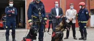 Los bomberos de Guadalajara estrenan la ‘Unidad K9’ para rescate con perros