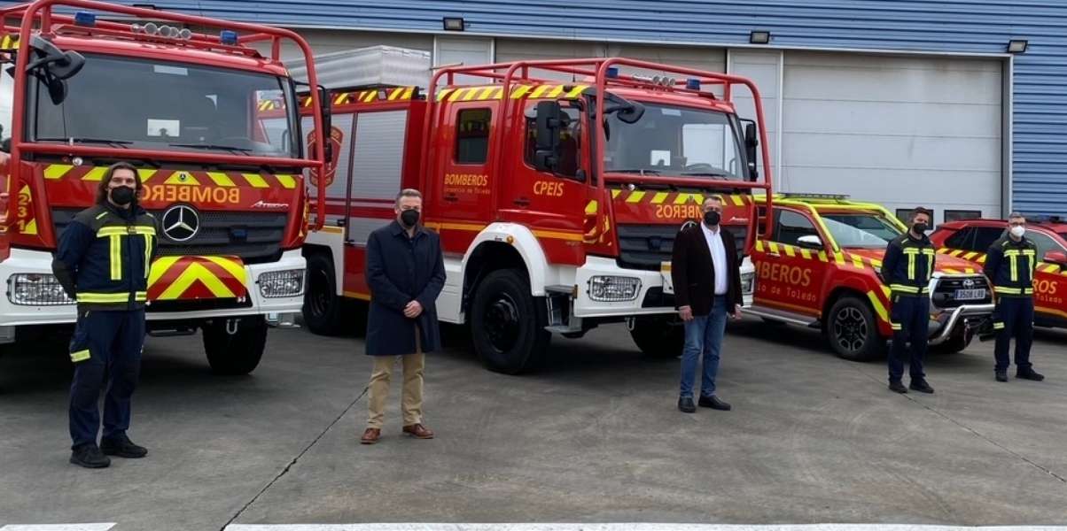 La diputación de Toledo incorpora cinco nuevos vehículos de bomberos