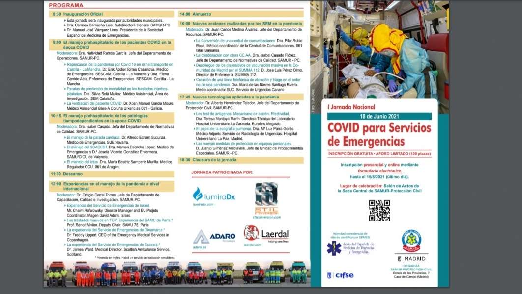 I Jornada Nacional COVID para Servicios de Emergencias SAMUR-PC